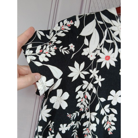 J. Jill Wearever Collection Dress Womens Size XS Button Down Pleated Back Floral - Picture 4 of 16